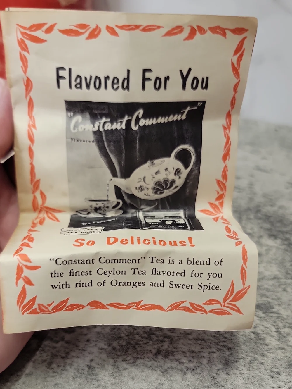 Super Rare Vintage Constant Comment Red Tea Container with Pagoda Art